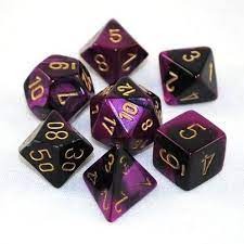 Gemini Black-Purple/Gold Polyhedral 7-Die Set